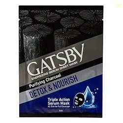 Gatsby Energizing Serum Sheet Mask - Purifying Charcoal | Detox & Nour