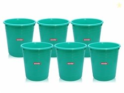 Wonder Homeware WBP 101 Open Dustbin Set, 6 pc 6 LTR, Blue Color (Gree