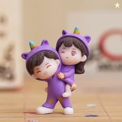 eCraftIndia Valentine Gift for Girlfriend Boyfriend Purple Resin Minia