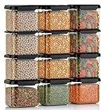 Nestland Airtight Kitchen Food Storage Containers Set of 8-550 MLfor Storage Pulses, Cereals, Grains, Dry Fruits, Pantry Organization and More, Food Grade, BPA Free, Stackable, Transparent