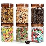 Plastic Storage Jar & Containers With Spoon, Airtight & BPA Free Containers for Kitchen Storage, Grocery Kitchen Container, Multipurpose Jar, Fridge Storage Container, 300 ML Set 12, Brown