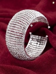Shining Diva Silver-Plated Crystal Studded Bracelet