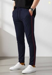 FEEL TRACK Men Solid Dark Blue Track Pants