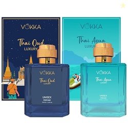 VOKKA Thai Oud & Thai Aqua 200 Ml|Pack Of 2 X 100Ml Unique Luxury Long
