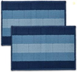 STATUS PP (Polypropylene) Door Mat(Blue, Pack of 2, Medium)
