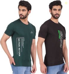 London Hills Pack of 2 Men Typography Round Neck Polyester Green, Bl..