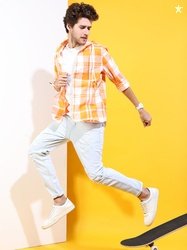 LOCOMOTIVE Men Blue Tapered Fit Mid-Rise Highly Distressed Stretchable