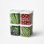 HomeWiz 4-Piece Food Storage Containers Set | 800ml BPA-Free Plastic Boxes with Snap-On Lids | Airtight, Stackable & Leak-Proof Kitchen Organizer | Kitchen Accessories Items | Storage box