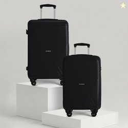 HRX Hard Body Set of 2 Luggage 4 Wheels - Icon - Black