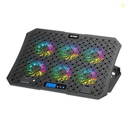 Ant Esports NC210 Gaming Laptop RGB Cooling Pad, 6 Quite Cooling Fans,