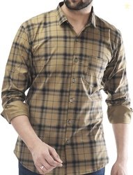 Tanip Men Slim Fit Checkered Spread Collar Casual Shirt