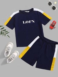Lofn Baby Boys & Baby Girls Casual T-shirt Shorts(Dark Blue)