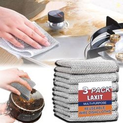 LAXIT Kitchen Dish Wash Scrubber Utensils Wire Dishwashing Steel Scrub