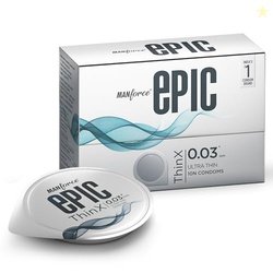 Manforce Epic Thinx Ultra Thin Condoms for Men - 10 count| 0.03mm| Veg