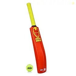 Starter Cricket Bat & Ball Set for Kids 3+ Years-Avenger Iron Man, Red