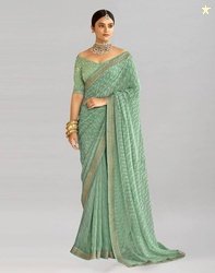 Samah Printed, Embroidered, Embellished Bollywood Georgette, Chiffon S