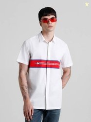 JACK & JONES Men Regular Fit Color Block Spread Collar Casual Shirt