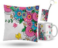 radhakeshavrani Cushion, Mug, Keychain Gift Set