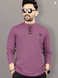 VeBNoR Men Self Design Polo Neck Polyester Purple T-Shirt