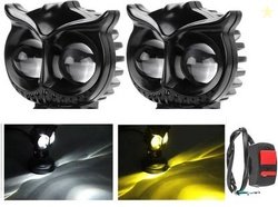 BR TrendZ OWL Shape Yellow-White Low & High Beam (Pack Of -2) with Swi