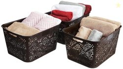 Amazon Brand - Solimo Plastic Royal Multipurpose Storage Basket - Larg