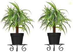 Amazon Brand - Solimo Metal Round Plant Stand and Holder | Set of 2| I
