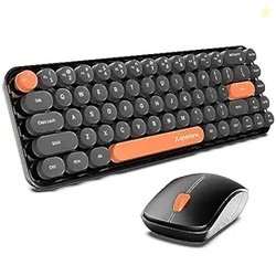 Ambrane Combo of Wireless Keyboard with Mouse Retro Typewriter Inspire