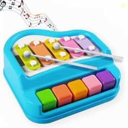 Gooyo 2 in 1 Mini Piano and Xylophone Toy for Toddlers, Non Electronic