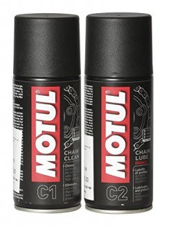 Motul Combo of C2 Chain Lube (150 ml) and C1 Chain Clean for All Bikes