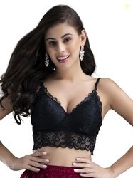 Clovia Women's Lace Solid Padded Full Cup Wire Free Bralette Bra (BR21