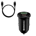 Zebronics 30W Car Charger with Dual-Output – Type-C & USB, Compact Design, PPS Tech, Rapid Charging, 1m Type-C Cable, Compact Size, for Smartphones, iPhones, Tablets, Earbuds (CC30)