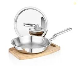 Tosaa Try Ply 22 cm Frying Pan, Triply Stainless Steel Fry Pan with Ha