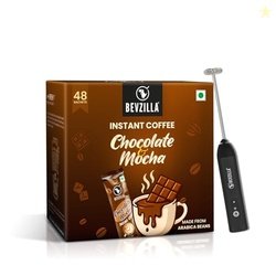 Bevzilla Chocolate & Mocha Instant Coffee Powder With Rechargeable Fro
