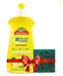ZGUARD Dishwash Liquid Gel (750ml + 250ml FREE) with Scrubber | 3X Gre