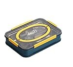 Crackles Insulated Handle Design Stainless Steel Food Container, Lunch Box with Spoons for Boys/Girls and Office/School- Assorted Color