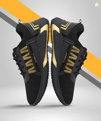 Free Kicks FREE KICKS-393 Trendy Running Shoes For Men(Black, Gold , 6