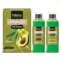 Nisha Herba Gel Hair Colour Gel, Original Black 1 Litre | No Ammonia,