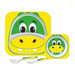 Cello Kids Meal Melamine Dinner Set with Crocodile Print | Safe and hy