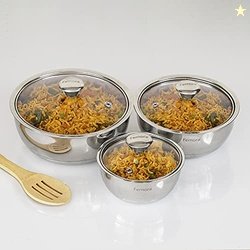 Femora Stainless Steel Double Wall Insulated Curry Server Bowl - 500ml