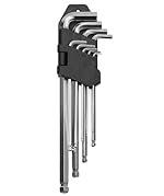 AGRICO Tata Set of 9, Long Allen Key/Wrench Key Set Garage Automotive, Household & Industrial Applications | L Shape Repair Tool, Standard | Grey (Pack of 1, âTAK002)