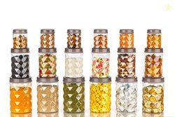 Tosaa Plastic Pet Storage Jar and Container Set of 18 (350ml, 650ml, 1