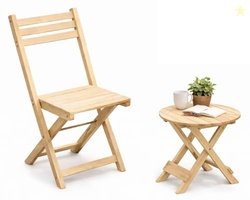 Yo Green Wooden Round Table and Chair Set Premium Solid Wood Furniture