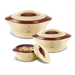 Milton Royal Jr. Insulated Inner Stainless Steel Casserole,Set of 3, (