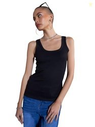 Black Rib Sleeveless Camisole