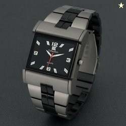 IIK Collection Men's Watches Black Studded Big Dial with Multicolor Me