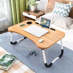 KAIZONE Multipurpose Foldable with Cup Holder, Study , Bed Wood Portab