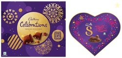 Cadbury Dairy Milk Silk Heart Shaped Chocolate Box, 153g & Cadbury Cel