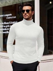 AZIZAN Men Printed High Neck Cotton Blend Multicolor T-Shirt