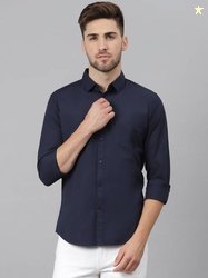 Dennis Lingo Men Slim Fit Solid Spread Collar Casual Shirt