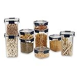 CELLO Stack Lock Kitchen Storage Box Set of 9, BPA Free Air tight Fridge Container Jar, Kitchen Organiser Jar for Dry Food, Pulses, Spice (900ml + 450ml + 1300ml) x 3 each, Blue